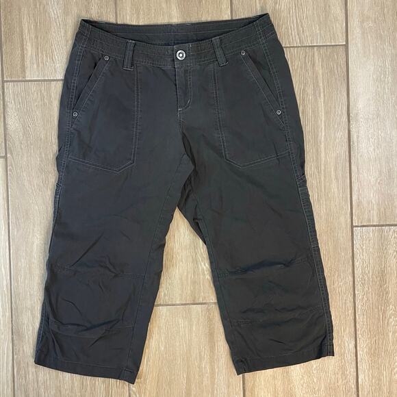 KUHL Capri Pants Women’s 4 Gray Outdoor Stretch Cargo Hiking Nylon Blend - Picture 1 of 14